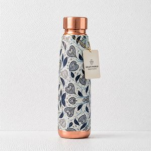 Botella de Agua de Cobre de Moda, Hecha a Mano, con Acabado Pulido Espejo, Forma Cilíndrica Lisa con Tapa de Rosca - Product Image 3