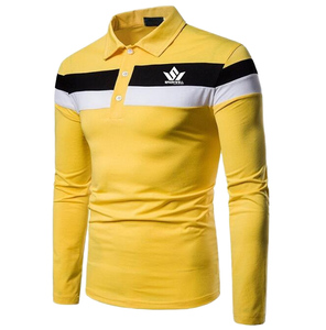 Custom Men's Long Sleeve Color Block Striped for <b>Shirt</b> 100% Cotton Anti-Wrinkle Breathable Knitted Casual Front Logo Golf Team - Product Image 6