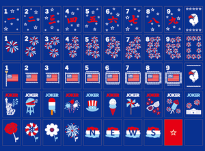 American Flag <b>Mahjong</b> Tiles <b>Set</b> Classic Portable Game for 4 Players Red White Blue Design - Product Image 3