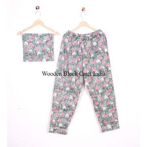 ชุดนอนลำลองลายดอกโบโฮ ผ้าฝ้ายทอ 100% ระบายอากาศได้ดี สวมใส่สบายสำหรับทุกวันและกลางคืน สำหรับผู้หญิง - Product Image 2