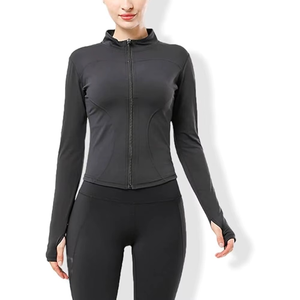 Custom Women Motorcycle Jacket Premium Full Zip Quick Dry Stretch Breathable Knitted Long Fitness Running Yoga Activewear - Product Image 1