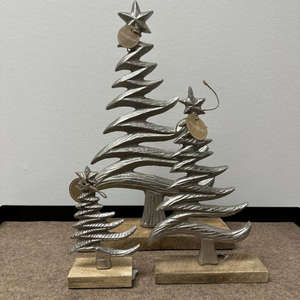 Accent Argent Arbre De Noël Figurine Décoratif Sculpture De Noël Et Pièce D'exposition Vente Chaude Vaisselle Affichage Arbre Accent Objet - Product Image 2