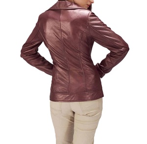 Wholesale <b>Women</b> Leather <b>Jacket</b> Casual Wear Full Sleeve Custom Logo Biker Style <b>Zipper</b> Closure Outdoor Leather <b>Jacket</b> For <b>Women</b> - Product Image 2