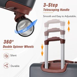 Bagaglio rigido con serratura TSA, valigia leggera espandibile da 28 "con ruote Spinner, bagaglio singolo Vintage, nero - Product Image 5