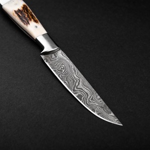 Handmade 67-Layer Damascus Steel Steak <b>Knife</b> <b>Set</b> Horn Handles 4-Piece Ambidextrous Straight Edge <b>Sharp</b> Luxury Kitchen <b>Knife</b> - Product Image 2