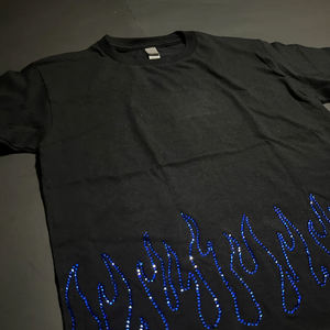 T-shirt pour homme avec strass, orné de cristaux, en coton, style streetwear, vêtements décontractés, fournisseur en gros OEM - Product Image 3