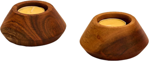 Porte-bougie en bois pour bougies chauffe-plat |   Support à bougies chauffe-plat en bois rustique moderne |   Décoration minimaliste pour la maison par B H Brothers - Product Image 6