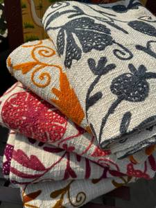 TNT Cotton Suzani <b>Throws</b> Woven Breathable Cotton <b>Blanket</b> Boho Suzani <b>Throw</b> Lightweight All-Season Bedspread - Product Image 2