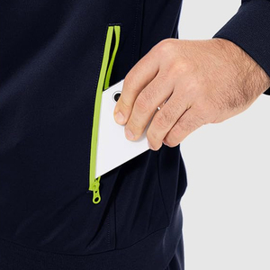 Men's Navy Blue Tracksuit Set Full Zip Casual Jacket with Side Pockets Matching <b>Pants</b> Quick Dry Breathable Fleece Winter Wear - Product Image 5