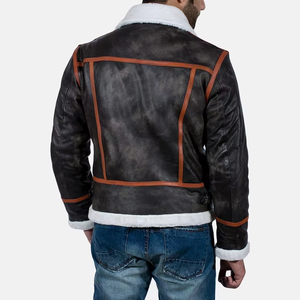 Veste d'hiver pour homme au design tendance 2026, sur mesure, à manches longues, col en fourrure, en cuir de haute qualité avec fermeture éclair, faible MOQ - Product Image 4