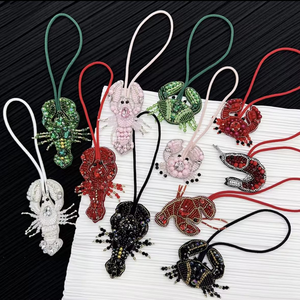 Porte-clés en strass vintage faits main Jellyfish Love, breloque de poignet multicolore avec lettres de l'alphabet, par MULTI CRAFT - Product Image 2