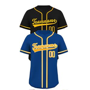 Maillots de baseball en gros pour adultes, kits d'uniformes d'équipe personnalisés, fournisseur OEM, fabricant, en maille, entièrement boutonnés, impression par transfert thermique - Product Image 4