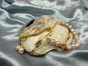 สร้อยข้อมือเงินประดับมุกน้ำจืดแบบห้อย ปรับขนาดได้ รับผลิตตามสั่ง ขายส่ง B2B - Product Image 1