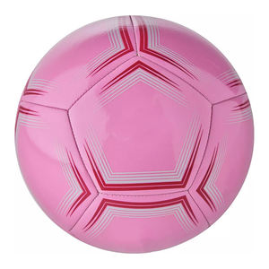 Balón de Fútbol Rosa OEM con Patrones Rojos y Blancos, Talla 5, Cosido a Máquina, Nuevo, para Entrenamiento y Ejercicio - Product Image 1