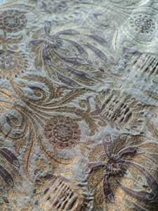 Tela Brocada Jacquard Floral Dorada, Textil Tejido para Tapicería, Cortinas y Muebles Personalizados - Product Image 1