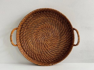 Plateau en rotin style bohème avec poignées, plateau de service en rotin sur mesure avec poignée, plateau artisanal style campagnard - Product Image 6