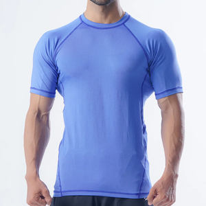 Camiseta Deportiva de Manga Corta para Hombre, Compresión, Transpirable, Secado Rápido, Tejido Ecológico de Algodón Orgánico y Spandex para Gimnasio y Fitness - Product Image 1
