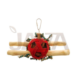 Suministros Ecológicos para Aves Java, Juguetes Medianos de Madera de Café y Ratán 'Universo Paralelo' - Product Image 1