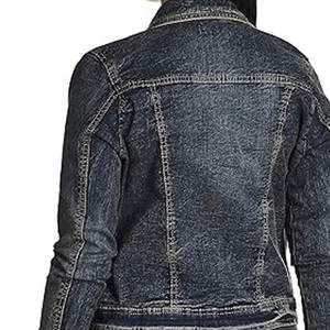 Wholesale Women's Classic Black Denim Jacket <b>Long</b> Sleeve Slim Fit Button Up Casual Outerwear Spring Fall Fashion <b>Coat</b> - Product Image 6