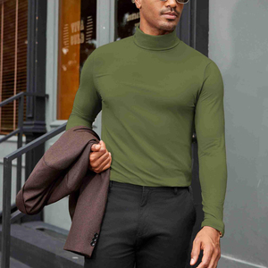 Summer Lightweight <b>Men</b> <b>Turtle</b> High <b>Neck</b> Long Sleeve T Shirt Breathable Cool Fabric Slim Fit Fashionable Inner Wear For Gentlemen - Product Image 3