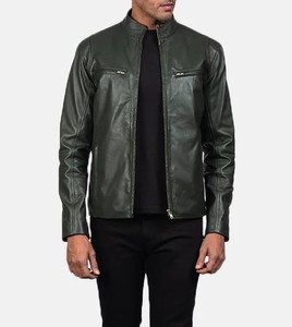HOMIZON ENTERPRISES – Nouveauté : Blousons en cuir décontractés pour hommes, col montant, fermeture éclair, couleurs personnalisables – Prix abordable - Product Image 1