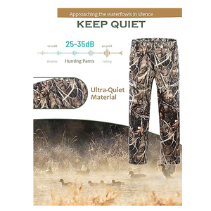 Finisher Winter Unisex Hunting Pants Lightweight Silent <b>Camo</b> Soft Shell <b>Waterproof</b> Breathable Mesh Lining - Product Image 3