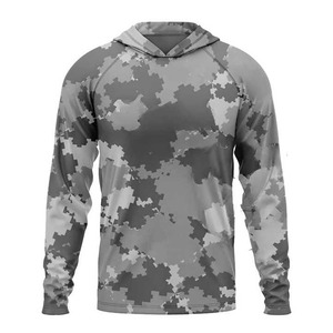 Camiseta de Pesca Unisex con Capucha, Manga Larga, Camuflaje, Impermeable, Antibacteriana, Secado Rápido, UPF 50, Spandex/Poliéster - Product Image 2