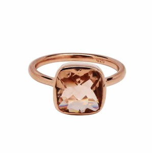 15 MM Cushion Faceted Gemstone Women <b>Ring</b> - Wholesale Gold Plated <b>Rings</b> - Handmade Bulk Price <b>Ring</b> - Product Image 6