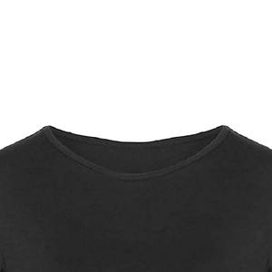 Camiseta Corta Negra Personalizada, Cuello Redondo, Manga Corta, Corte Ajustado, Algodón y Spandex, Venta al Por Mayor - Product Image 6
