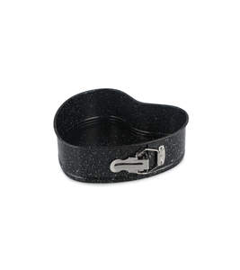 Ensemble de moules à gâteau en acier au carbone avec fond amovible, revêtement antiadhésif en granit, forme cœur, ronde et carrée, pour une cuisson uniforme - Product Image 2