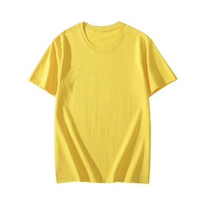 Camiseta de Manga Corta para Hombre, Cuello Redondo, Corte Regular, Color Sólido, Informal, de Algodón, Tejido de Punto, Roja - Product Image 5