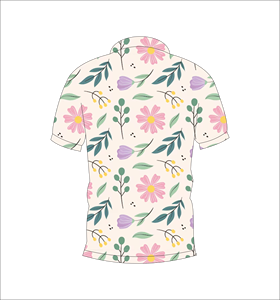 <b>Mens</b> Pastel Floral Print <b>Polo</b> <b>Shirt</b> Short <b>Sleeve</b> Casual Summer Golf <b>Polo</b> Lightweight Collared Fashion <b>Shirt</b> - Product Image 2