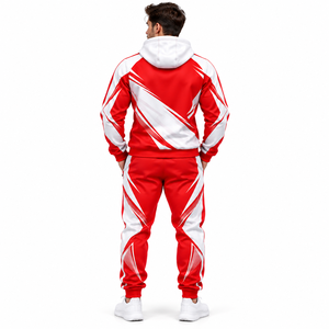 Ensemble de survêtement personnalisé par sublimation pour hommes, tenue de sport imprimée intégrale, veste et pantalon d'entraînement personnalisés pour équipe, basketball et gym - Product Image 4