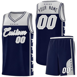 ชุดกีฬาบาสเก็ตบอลแบบกำหนดเอง เสื้อและกางเกงขาสั้น ชุดทีมพร้อมโลโก้ ชื่อ และหมายเลข สำหรับฝึกซ้อมในวิทยาลัย ผลิตจากโพลีเอสเตอร์ 100% ตัดเย็บตามสั่ง - Product Image 1