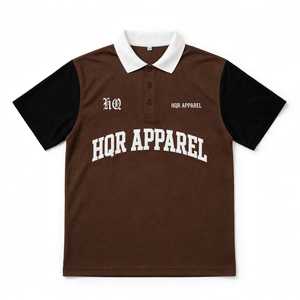 เสื้อเชิ้ตแขนสั้นสีแดงสำหรับผู้ชาย แต่งขอบตัดกัน สไตล์ลำลอง ทรงปกติ ระบายอากาศได้ดี พิมพ์ลายตัวอักษร ผ้าฝ้ายเจอร์ซีย์ - Product Image 2