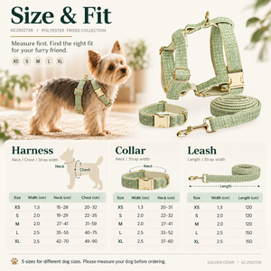 Ensemble Harnais, Collier et Laisse pour Chien en Tweed Polyester XS-XL – Accessoires de Promenade Assortis pour Animaux de Compagnie – Vente en Gros - Product Image 4
