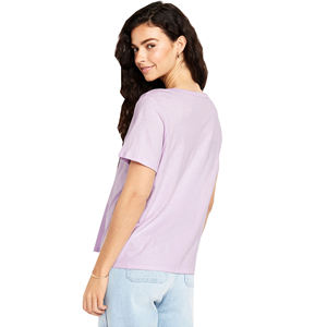 Camiseta de manga corta con cuello en V para mujer, de alta calidad, transpirable, de corte holgado, a precio razonable. - Product Image 3