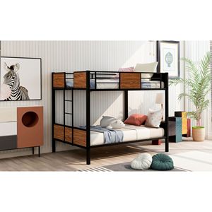 Letto a Castello in Acciaio Stile Moderno Full Over Full con Ringhiera di Sicurezza e Scala Integrata per Camera da Letto e Dormitorio per Ragazzi e Ragazze - Product Image 3