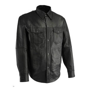 Chemises en cuir confortables pour hommes, matériau durable et doux, coupe légère, idéales pour le bureau et le quotidien - Product Image 1