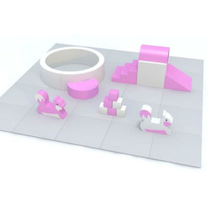 Juego de Juegos Interior de Plástico Rosa con Bloques y Figuras de Animales para Niños - Product Image 1