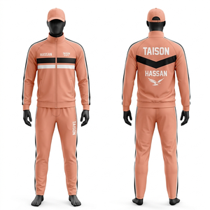 Traje Deportivo Premium de Poliéster y Elastano para Hombre, Color Beige, Corte Ajustado, Diseño de Paneles, Logotipo Personalizado con Transferencia Térmica - Product Image 3