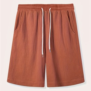<b>Men</b> Casual Summer <b>Shorts</b> Lightweight Cotton Blend Streetwear Loose Fit Elastic Waist Beach Fashion Wholesale Unisex <b>Shorts</b> - Product Image 1