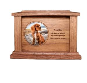 Wood Pet Urn for <b>Ashes</b> <b>Dog</b> Cat Box Personalized Cremation Casket Engraved Small Medium Large - Product Image 1