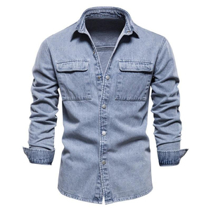 OEM Fashion Denim <b>Jacket</b> High Quality <b>Long</b> Sleeves Jeans <b>Jacket</b> <b>Men's</b> Denim Jeans Shirt for Unisex Best Premium <b>Jacket</b> for <b>man</b> - Product Image 1