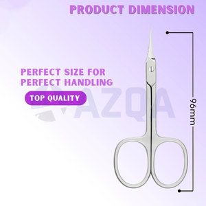 Ciseaux à cuticules professionnels en acier inoxydable avec étui en cuir, outil de coupe des ongles, manucure, pédicure, toilettage - Product Image 4