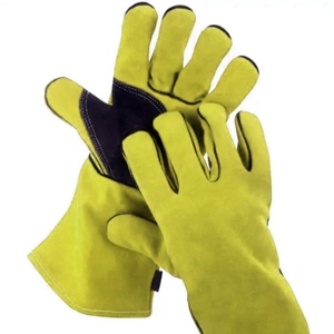 Gants de soudure industriels en cuir de vachette pleine fleur à double paume, robustes, avec protection améliorée des mains, doublement renforcés - Product Image 4