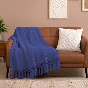 Hermosa Manta de Algodón con Diseño de Flecos para Sofá, Alta Calidad, 100% Algodón, Manta Personalizada para Todas las Temporadas a un Precio Accesible - Product Image 1