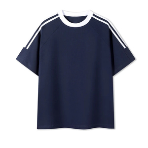 Blank Cotton Loose <b>Drop</b> Shoulder T-Shirt Short Sleeved T-Shirt Casual and Comfortable T-Shirt - Product Image 5