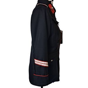 black <b>wool</b> Carabinieri formal jacket featuring iconic <b>red</b> piping and gold tone buttons voltigeur uniform - Product Image 4