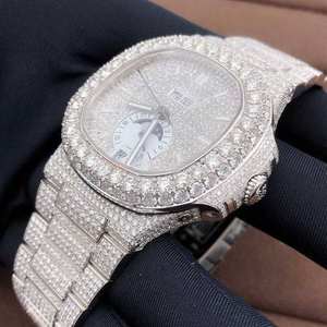 Reloj de Hombre BOJ P.P.007 con Esfera Analógica Clásica, Diamantes Moissanite Baguette, Correa de Aleación de 20 mm, Caja Chapada en Oro Rosa de 41 mm, Cristal - Product Image 6